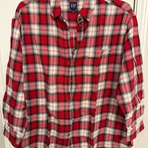 GAP Red and White Plaid Shirt